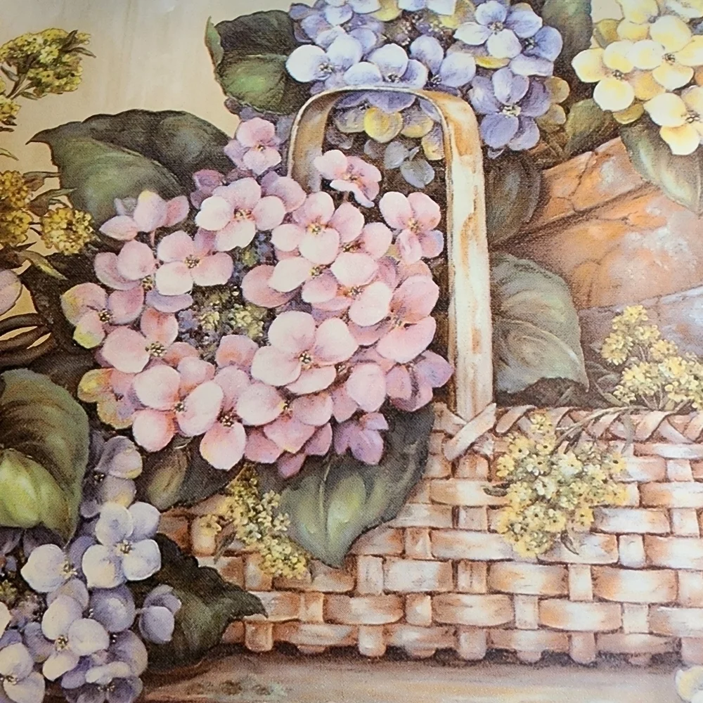 Vintage Wallpaper Border Cottage Garden Country Hydrangea Baskets 2 Rolls Farm